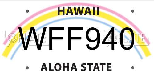 WFF940 Hawaii License Plate