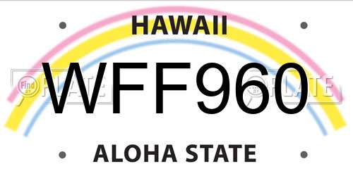 WFF960 Hawaii License Plate