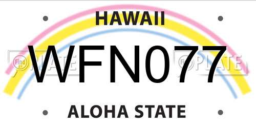 WFN077 Hawaii License Plate