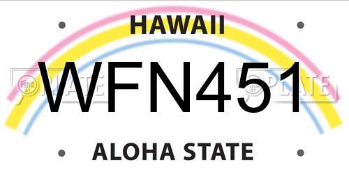 WFN451 Hawaii License Plate