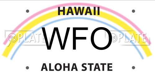 WFO Hawaii License Plate