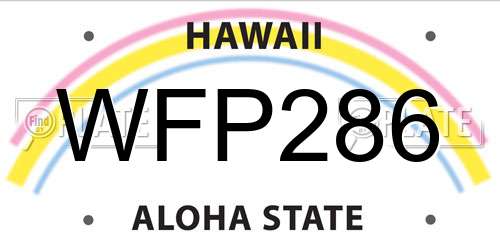 WFP286 Hawaii License Plate
