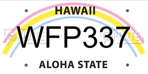WFP337 Hawaii License Plate