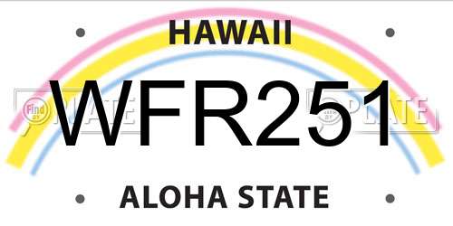 WFR251 Hawaii License Plate