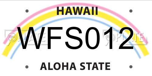 WFS012 Hawaii License Plate