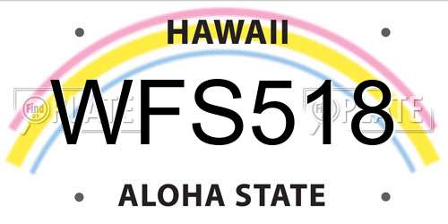 WFS518 Hawaii License Plate