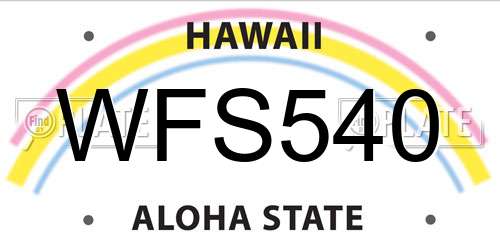 WFS540 Hawaii License Plate