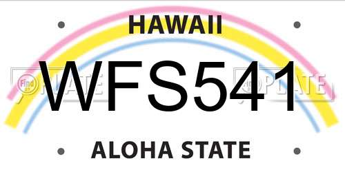 WFS541 Hawaii License Plate