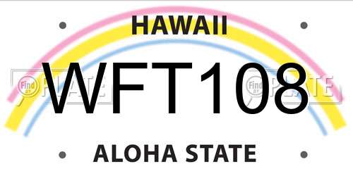 WFT108 Hawaii License Plate