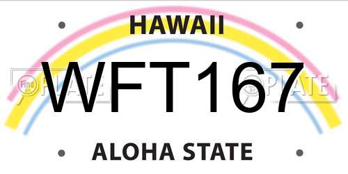 WFT167 Hawaii License Plate