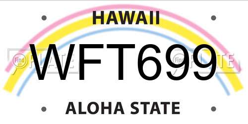 WFT699 Hawaii License Plate