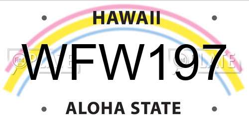 WFW197 Hawaii License Plate