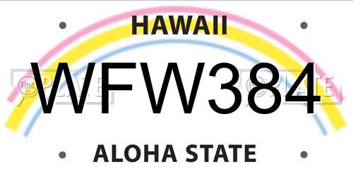 WFW384 Hawaii License Plate