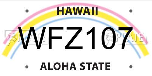 WFZ107 Hawaii License Plate