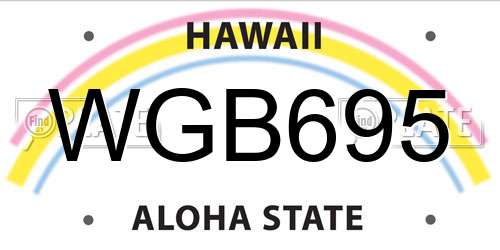 WGB695 Hawaii License Plate