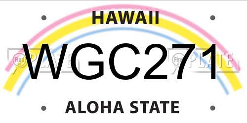 WGC271 Hawaii License Plate