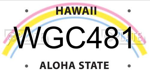 WGC481 Hawaii License Plate