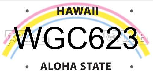 WGC623 Hawaii License Plate