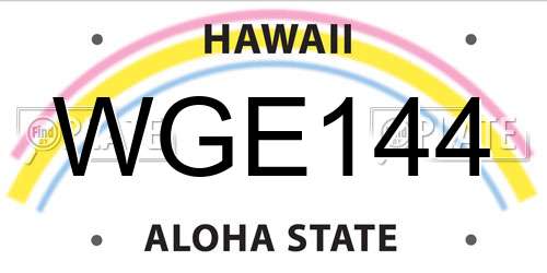WGE144 Hawaii License Plate