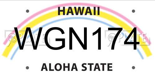 WGN174 Hawaii License Plate