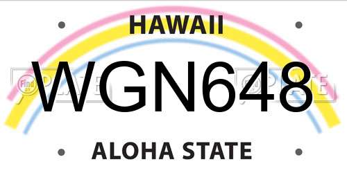 WGN648 Hawaii License Plate