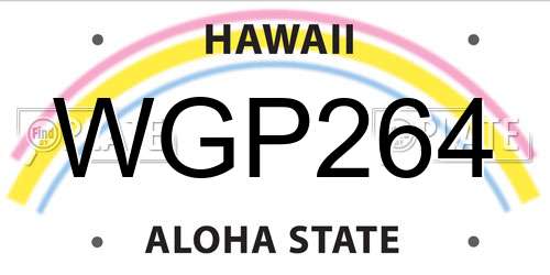WGP264 Hawaii License Plate