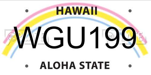 WGU199 Hawaii License Plate