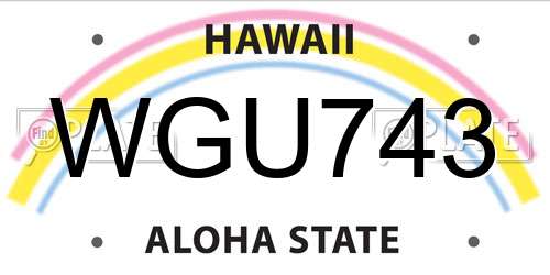 WGU743 Hawaii License Plate