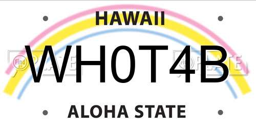 WH0T4B Hawaii License Plate