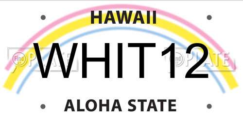 WHIT12 Hawaii License Plate