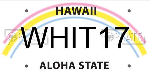 WHIT17 Hawaii License Plate