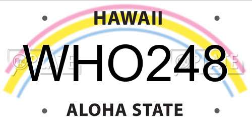 WHO248 Hawaii License Plate