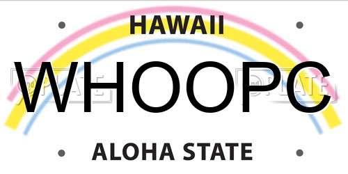 WHOOPC Hawaii License Plate