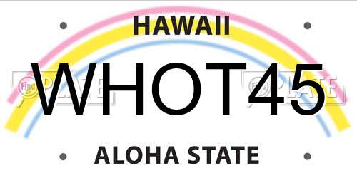 WHOT45 Hawaii License Plate