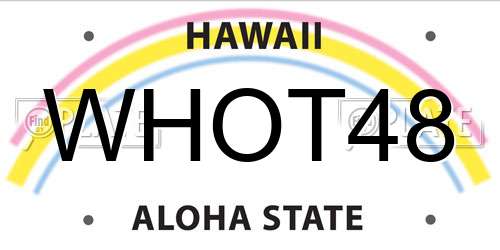 WHOT48 Hawaii License Plate