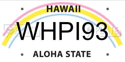 WHPI93 Hawaii License Plate