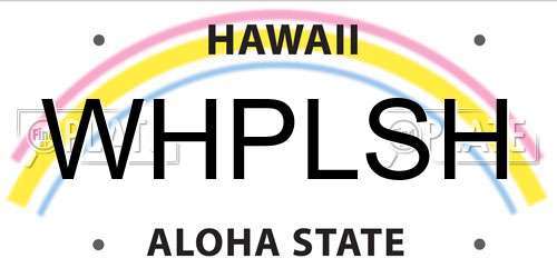 WHPLSH Hawaii License Plate