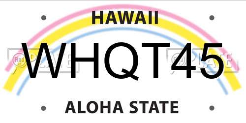 WHQT45 Hawaii License Plate