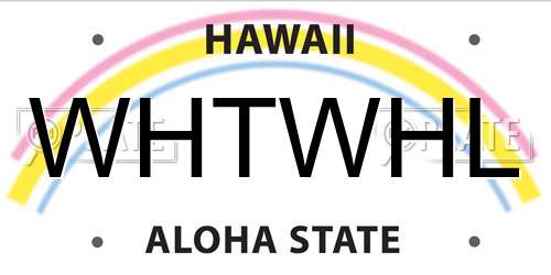 WHTWHL Hawaii License Plate