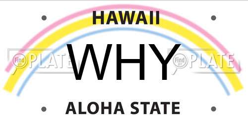 WHY Hawaii License Plate