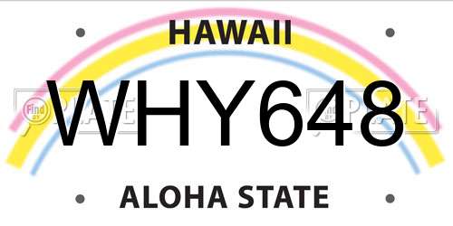 WHY648 Hawaii License Plate