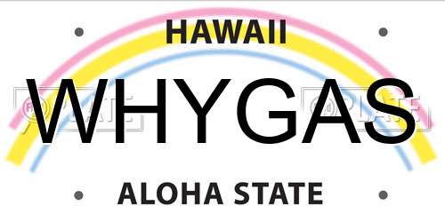 WHYGAS Hawaii License Plate