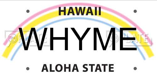 WHYME Hawaii License Plate