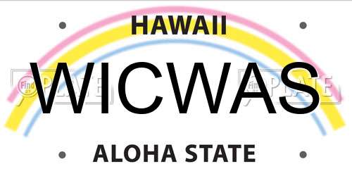 WICWAS Hawaii License Plate