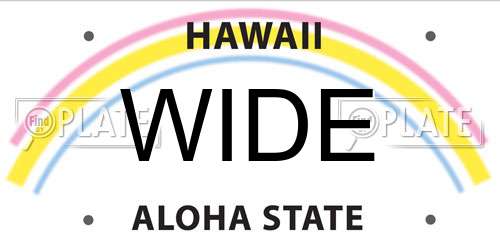 WIDE Hawaii License Plate