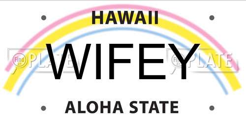 WIFEY Hawaii License Plate