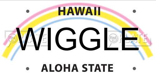 WIGGLE Hawaii License Plate