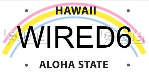 WIRED6 Hawaii License Plate