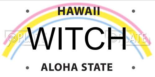 WITCH Hawaii License Plate