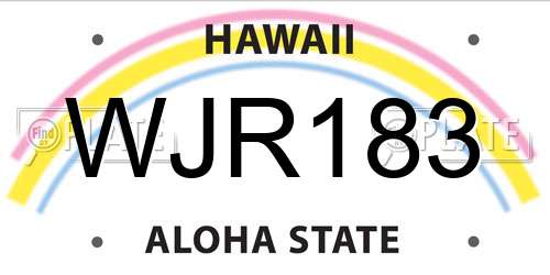 WJR183 Hawaii License Plate